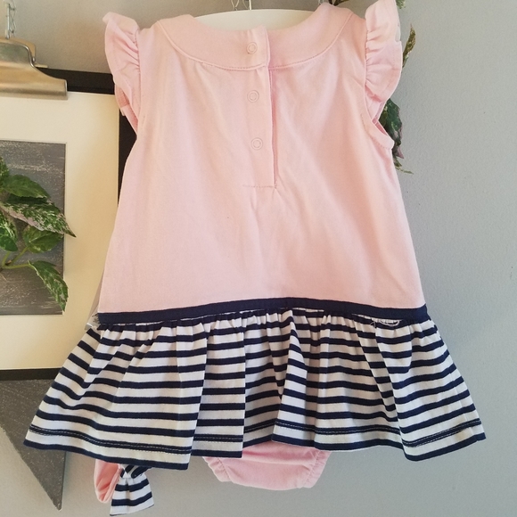 NEW Nautica Baby Girls' Striped One Piece Romper and Headband 18 Months - Picture 2 of 3